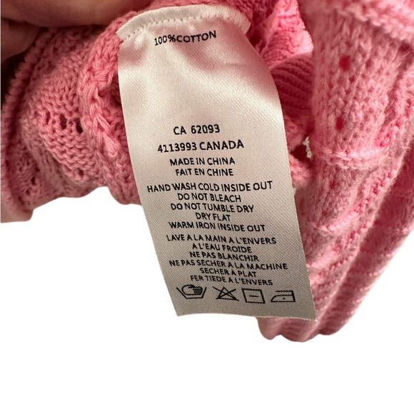 ELENA WANG Spring 2025 Collection Pink Knit Sweater All Season Size Sm $110 NWT - Picture 7 of 10